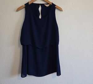 Elegant Navy Blue Sleeveless Top